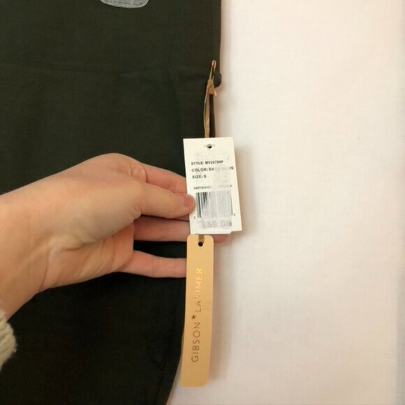 NEW NWT GIBSON LATIMER Leggings Olive Green Pull On Cropped Crop Ankle Legging S - Picture 4 of 6